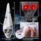 Halloween Outdoor Skull Decorations,20" Halloween Hanging Skeleton Spooky Voice Activated Decor with LED Red Eyes Spider for Halloween Party Haunted House Props Yard Indoor Outside Decorations
